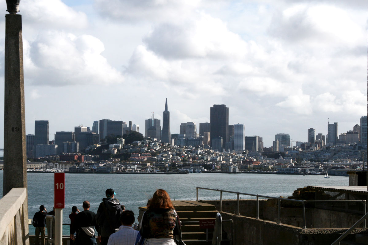 The San Francisco skyline as seen by Alcatraz inmates.