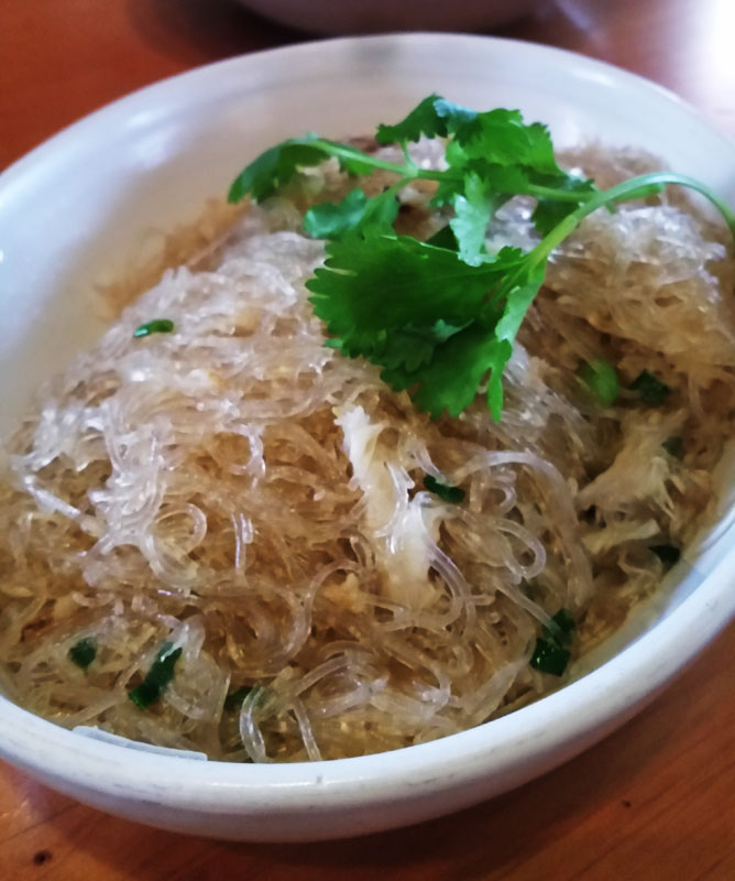 Cellophane noodles with crab at The Slanted Door.