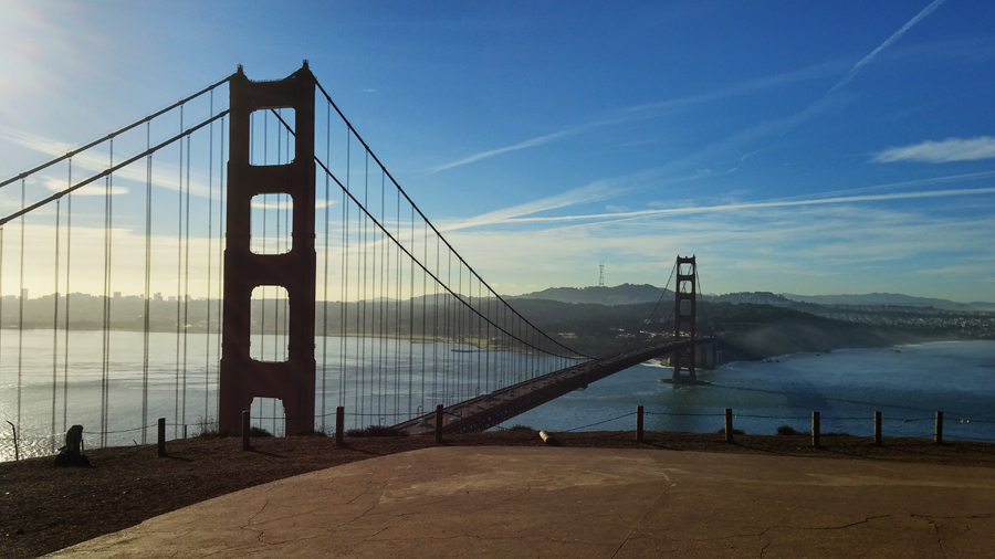 The Golden Gate Bridge as seen from Battery Spencer.