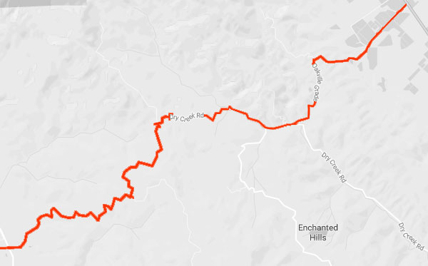Much scarier roads from Yountville to Santa Rosa