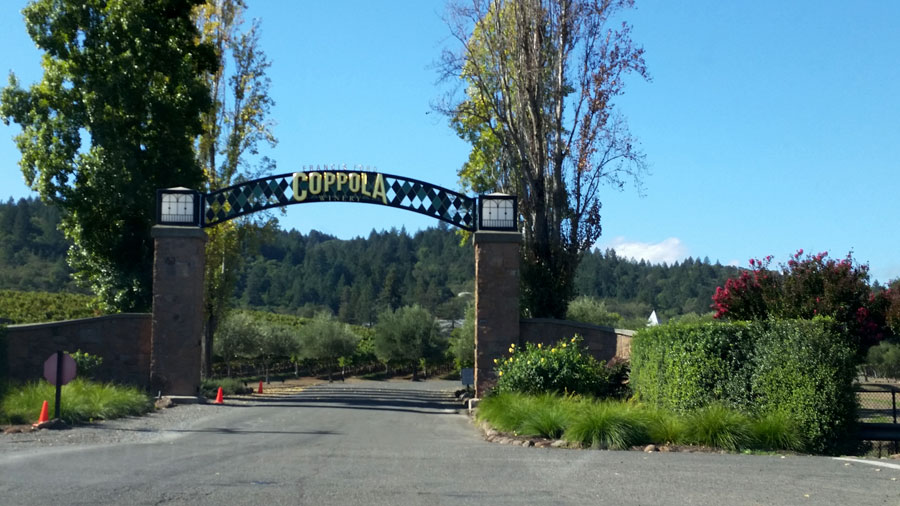 Entrance to Coppola Winery.