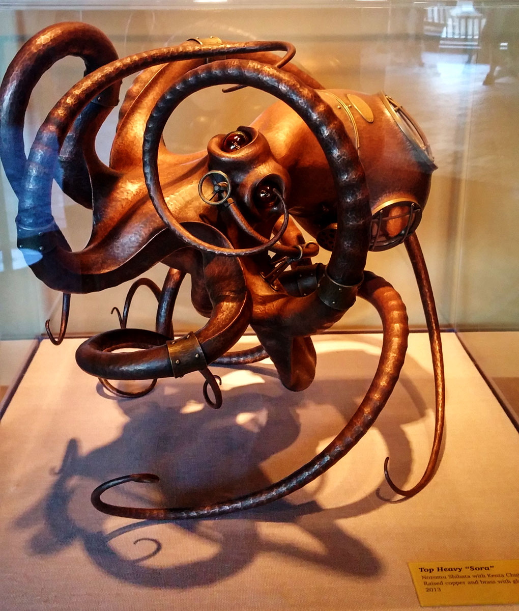 The entry to the "Tentacles" exhibit featured a cool steampunk-esque octopus.